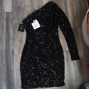 One Shoulder Bedazzled Dress